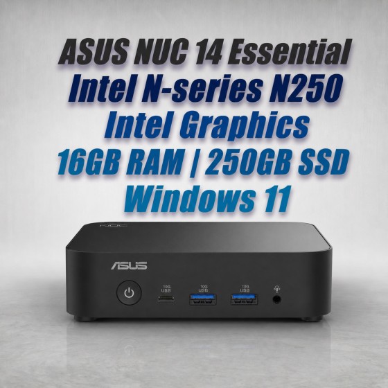 ASUS NUC 14 Essential N250 16GB 250GB Win11 Mini PC - NationalPC ASUS NUC 14 Essential N250 16GB 250GB Win11 Mini PC