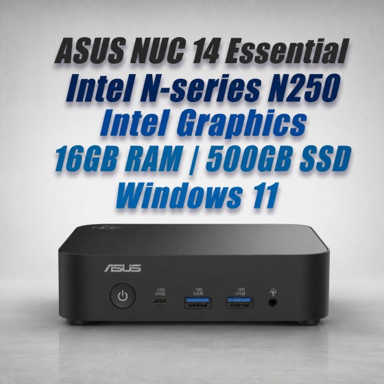 ASUS NUC 14 Essential N250 16GB 500GB Win11 Mini PC - NationalPC ASUS NUC 14 Essential N250 16GB 500GB Win11 Mini PC