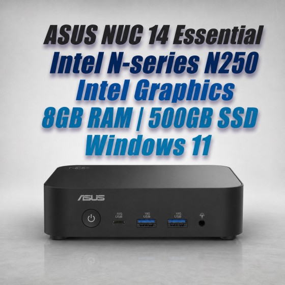 ASUS NUC 14 Essential N250 8GB 500GB Win11 Mini PC - NationalPC ASUS NUC 14 Essential N250 8GB 500GB Win11 Mini PC