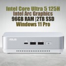 ASUS NUC 14 Pro Plus Kit NUC14RVSU5 Mini Pc with Intel 14th Gen Core Ultra 5 125H Processor (14 Cores 18 Threads 4.50GHz 18MB Cache Intel Arc Graphics) and 96GB DDR5 RAM, 2TB M.2 SSD, 2.5GbE LAN, Wi-Fi 6E, Bluetooth 5.3, 2x Thunderbolt 4 ports & Wind