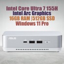 ASUS NUC 14 Pro Plus Kit NUC14RVSU7 Mini Pc with Intel 14th Gen Core Ultra 7 155H Processor (16 Cores 22 Threads 4.8GHz 24MB Cache Intel Arc Graphics) and 16GB DDR5 RAM, 512GB M.2 SSD, 2.5GbE LAN, Wi-Fi 6E, Bluetooth 5.3, 2x Thunderbolt 4 ports & Wind