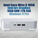 ASUS NUC 14 Pro Plus Kit NUC14RVSU9 Mini Pc with Intel 14th Gen Core Ultra i9-185H Processor (16 Cores 22 Threads 5.1GHz 24MB Cache Intel Arc Graphics) and 16GB DDR5 RAM, 1TB M.2 SSD, 2.5GbE LAN, Wi-Fi 6E, Bluetooth 5.3, 2x Thunderbolt 4 ports & Windo