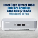 ASUS NUC 14 Pro Plus Kit NUC14RVSU9 Mini Pc with Intel 14th Gen Core Ultra 9 185H Processor (16 Cores 22 Threads 5.1GHz 24MB Cache Intel Arc Graphics) and 48GB DDR5 RAM, 2TB M.2 SSD, 2.5GbE LAN, Wi-Fi 6E, Bluetooth 5.3, 2x Thunderbolt 4 ports & Win 11