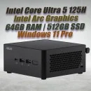 ASUS NUC 14 Pro Kit NUC14RVHU5 Mini Pc with Intel 14th Gen Core Ultra 5 125H Processor (14 Cores 18 Threads 4.50GHz 18MB Cache Intel Arc Graphics) and 64GB DDR5 RAM, 512GB M.2 SSD, 2.5GbE LAN, Wi-Fi 6E, Bluetooth 5.3, 2x Thunderbolt 4 ports & Windows