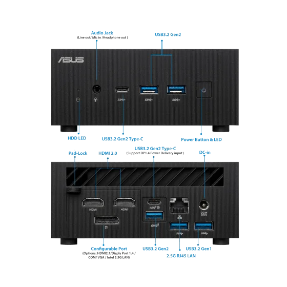 Asus ExpertCenter PN52 5600H Ultra-compact mini PC with AMD Ryzen™ 5 5600H processors and AMD Radeon ™ Graphics, 8GB 3200MHz DDR4 RAM, 256GB M.2 NVMe SSD and Windows 10 Pro, supports Quad-4K displays and 8K resolution, 2x PCIe® Gen3 x4 M.2 NVMe® SSD, 2.5 Asus ExpertCenter PN52 5600H Ultra-compact mini PC with AMD Ryzen™ 5 5600H processors and AMD Radeon ™ Graphics, 8GB 3200MHz DDR4 RAM, 256GB M.2 NVMe SSD and Windows 10 Pro, supports Quad-4K displays and 8K resolution, 2x PCIe® Gen3 x4 M.2 NVMe® SSD, 2.5
