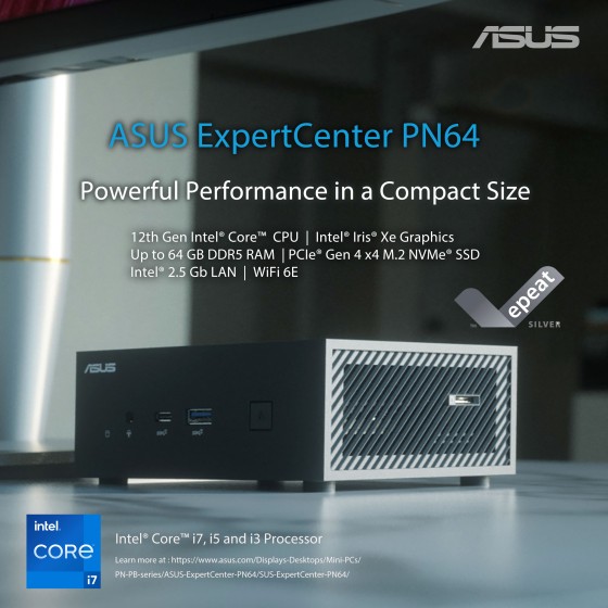 ASUS Mini PC PN64 i5 12500H 64GB DDR5 RAM 1TB SSD Win 11