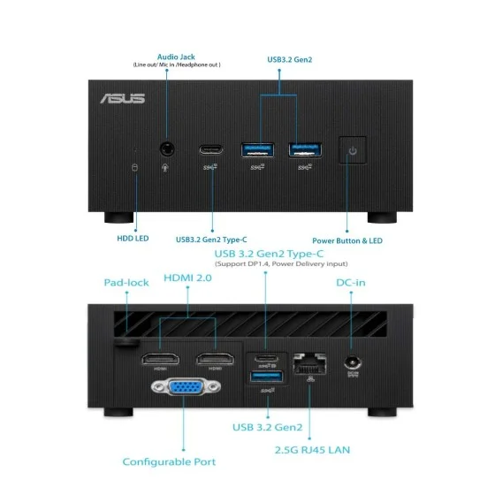 ASUS Mini PC PN64 i3 1220P 16GB DDR5 RAM 1TB SSD Win 11 ASUS ExpertCenter Ultra-compact mini PC PN64 with Intel 12th Gen Core i3 1220P Processor (10 Cores 12 Threads 4.40GHz 12MB Cache Intel UHD Graphics), 16GB DDR5 RAM, 1TB M.2 SSD, 2.5 GbE LAN, WiFi 6, Bluetooth 5.0 and Windows 11
