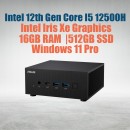 ASUS ExpertCenter Ultra-compact mini PC PN64 with Intel 12th Gen Core i5 12500H 12 Cores 4.50 GHz Processor and Intel Iris Xe Graphics, 16GB DDR5 4800Mhz RAM, 512GB M.2 NVMe Gen4 SSD, Intel 2.5 GbE LAN, WiFi 6 with Windows 11 Professional