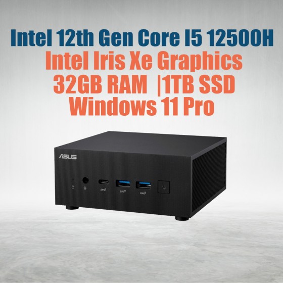 ASUS ExpertCenter mini PC PN64 Barebone(Intel 12th Gen Core i5 12500H), 32GB DDR5 4800Mhz,1TB M.2 NVMe Gen4 with Windows 11 Professional operating system and support also Intel 2.5 Gb LAN, WiFi 6