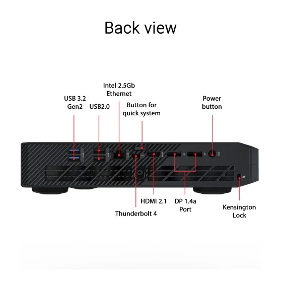 ASUS ROG NUC RNUC14SRKU7168A0I Core Ultra 7 155H RTX 4060 96GB 512GB Win11 ASUS ROG NUC RNUC14SRKU7168A0I Mini PC with Intel 14th Gen Core Ultra 7 155H Processor (16 Cores 22 Threads 4.8GHz 24MB Cache Intel Arc Graphics) and RTX 4060, 96GB DDR5 RAM, 512GB M.2 SSD, 2.5GbE LAN, Wi-Fi 6E, Bluetooth 5.3, Thunderbolt 4 port and Windo