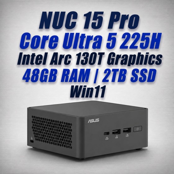 asus nuc 15 pro nuc15crhu5 core ultra 5 225h 48gb 2tb win11 mini pc
