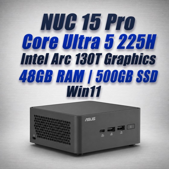 asus nuc 15 pro nuc15crhu5 core ultra 5 225h 48gb 500gb win11 mini pc