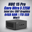 asus nuc 15 pro nuc15crhu5 core ultra 5 225h 64gb 1tb win11 mini pc