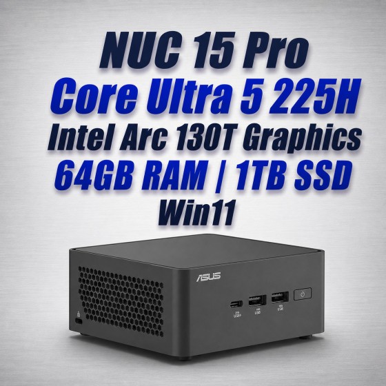 asus nuc 15 pro nuc15crhu5 core ultra 5 225h 64gb 1tb win11 mini pc