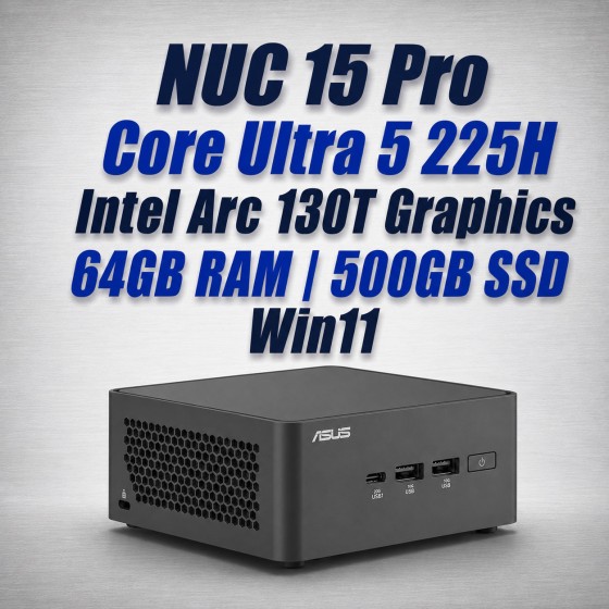 ASUS NUC 15 Pro NUC15CRHU5 Core Ultra 5 225H 64GB 500GB Win11 Mini PC asus nuc 15 pro nuc15crhu5 core ultra 5 225h 64gb 500gb win11 mini pc