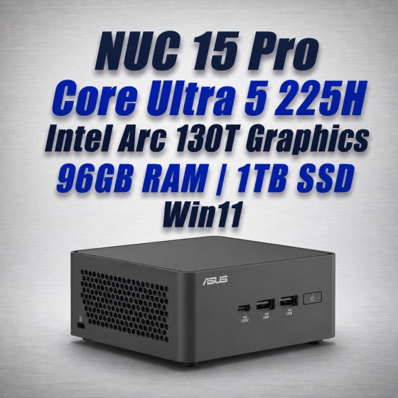asus nuc 15 pro nuc15crhu5 core ultra 5 225h 96gb 1tb win11 mini pc