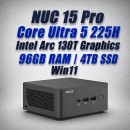 asus nuc 15 pro nuc15crhu5 core ultra 5 225h 96gb 4tb win11 mini pc