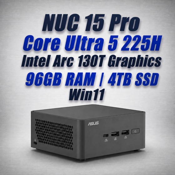 asus nuc 15 pro nuc15crhu5 core ultra 5 225h 96gb 4tb win11 mini pc