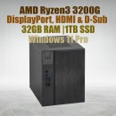 Asrock DeskMeet X300 R3 3200G Processor 32GB Ram 1TB SSD win11