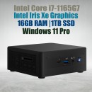 Intel NUC11 Pro Kit NUC11TNHi7 Core i7-1165G7 16GB 1TB Win11 Mini Pc