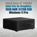 Intel NUC11 Pro Kit NUC11TNHi7 Core i7-1165G7 16GB 512GB Win11 Mini Pc