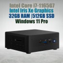 Intel NUC11 Pro Kit NUC11TNHi7 Core i7-1165G7 32GB 512GB Win11 Mini Pc