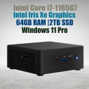 Intel NUC11 Pro Kit NUC11TNHi7 Core i7-1165G7 64GB 2TB Win11 Mini Pc