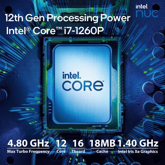 Intel Mini PC NUC12WSHi7 Core i7-1260P 8GB 256GB Win11