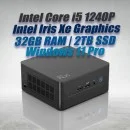 Intel Mini PC NUC12WSHi5 Core i5-1240P 32GB 2TB Win11 Intel NUC 12 Pro Kit NUC12WSHi5 Mini PC with 12th Gen Core i5-1240P Processor (12 Cores 16 Threads 4.40GHz 12MB Cache Intel Iris Xe Graphics) with 32GB DDR4 RAM, 2TB M.2 SSD, 2.5GbE LAN, Wi-Fi 6E, Bluetooth 5.3, 2x Thunderbolt 4 ports and Windows 11