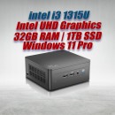 Intel Mini PC NUC13ANHi3 Core i3-1315U 32GB 1TB Win11