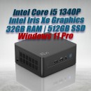 Intel NUC 13 Pro Kit NUC13ANHi5 Mini PC with 13th Gen Core i5-1340P Processor (12 Cores 16 Threads 4.60GHz 12MB Cache Intel Iris Xe Graphics) with 32GB DDR4 RAM, 512GB M.2 SSD, 2.5GbE LAN, Wi-Fi 6E, Bluetooth 5.3, 2x Thunderbolt 4 ports and Windows 11