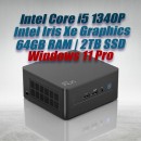 Intel NUC 13 Pro Kit NUC13ANHi5 Mini PC with 13th Gen Core i5-1340P Processor (12 Cores 16 Threads 4.60GHz 12MB Cache Intel Iris Xe Graphics) with 64GB DDR4 RAM, 2TB M.2 SSD, 2.5GbE LAN, Wi-Fi 6E, Bluetooth 5.3, 2x Thunderbolt 4 ports and Windows 11