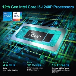 Intel Mini PC NUC12WSHi5 i5-1240P 64GB 1TB OS Off KBM 24in