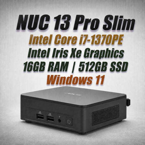 ASUS NUC 13 Pro Slim i7-1370PE 16GB 500GB Win11 mini PC