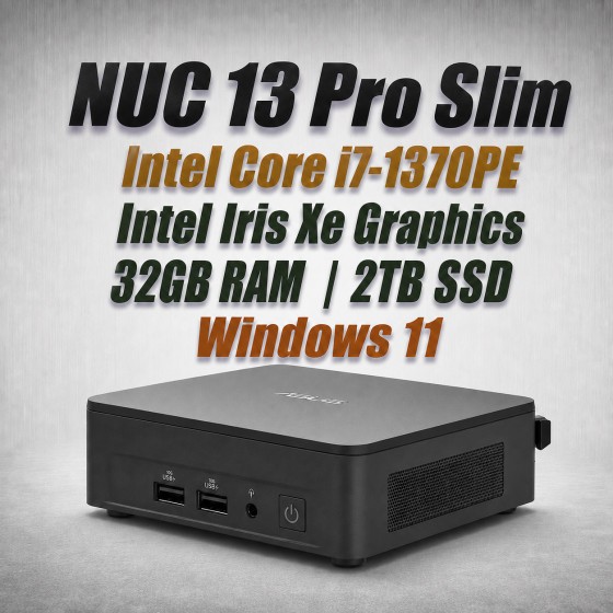 ASUS NUC 13 Pro Slim i7-1370PE 32GB 2TB Win11 mini PC