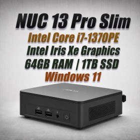 ASUS NUC 13 Pro Slim i7 vPro 1370PE 64GB 1TB Win11 Mini PC