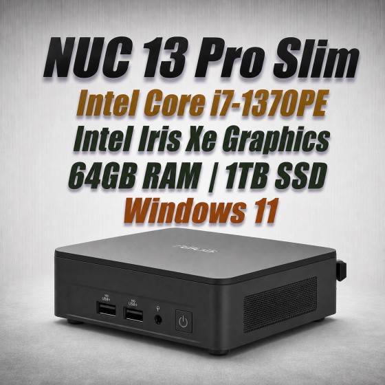 ASUS NUC 13 Pro Slim i7-1370PE 64GB 1TB Win11 ASUS NUC 13 Pro Slim i7-1370PE 64GB 1TB Win11 mini PC