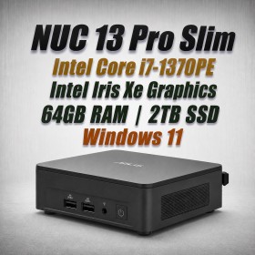 ASUS NUC 13 Pro Slim i7 vPro 1370PE 64GB 2TB Win11 Mini PC