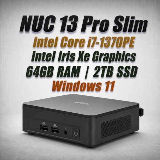 ASUS NUC 13 Pro Slim i7-1370PE 64GB 2TB Win11 mini PC