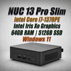 ASUS NUC 13 Pro Slim i7 vPro 1370PE 64GB 500GB Win11 Mini PC