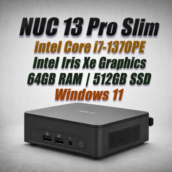 ASUS NUC 13 Pro Slim i7-1370PE 64GB 500GB Win11 ASUS NUC 13 Pro Slim i7-1370PE 64GB 500GB Win11 mini PC