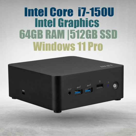MSI Cubi NUC 1M MiniPc with Core 7-150U 64GB 512GB Win11 MSI Cubi NUC 1M MiniPc with Core 7-150U 64GB 512GB Win11