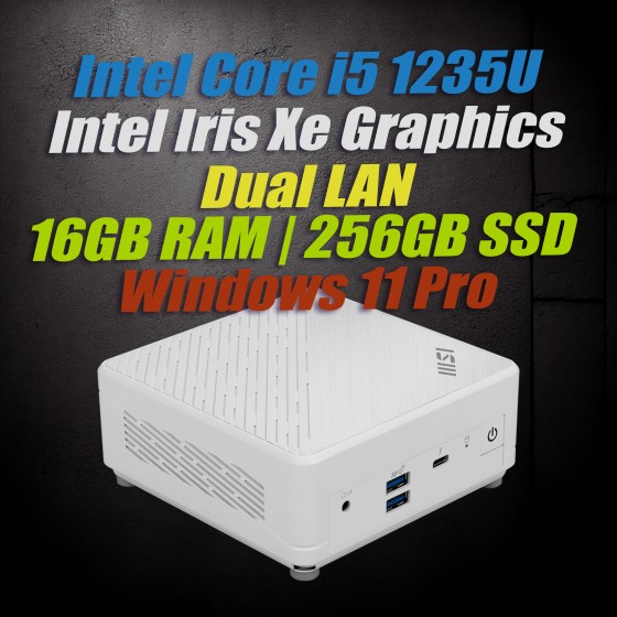 MSI Cubi 5 12M W i5-1235U Barebone|16GB DDR4|256GB SSD| Win11