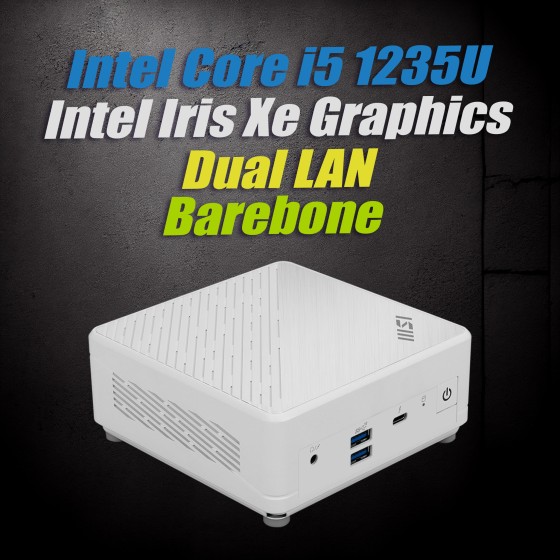 MSI Cubi 5 12M Barebone White Mini PC with Intel Core i5-1235U