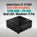 MSI Cubi 5 12M Barebone Mini PC with Intel 12th Gen Alder Lake Core i3-1215U processors with 32GB DDR4 RAM, M.2 1TB NVMe SSD and Windwos 11 Pro,supports WiFi 6, Dual LAN, Thunderbolt 4 Portt, USB 3.2 Gen 1 Type-C