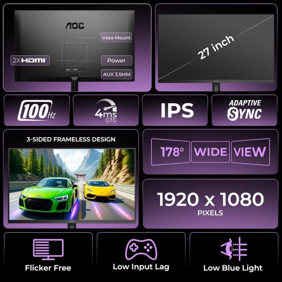 AOC 27B2H2 27inch Full HD IPS Monitor