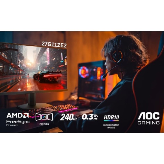 AOC 27G11ZE2 27Inch IPS FHD 240Hz Gaming Monitor