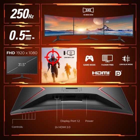 AOC C32G2ZE2 32inch FHD 1500R Curved Gaming Monitor