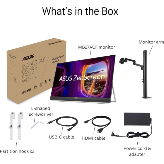 ASUS ZenScreen MB27ACF transportable 27-inch IPS monitor ASUS ZenScreen MB27ACF transportable 27-inch IPS monitor