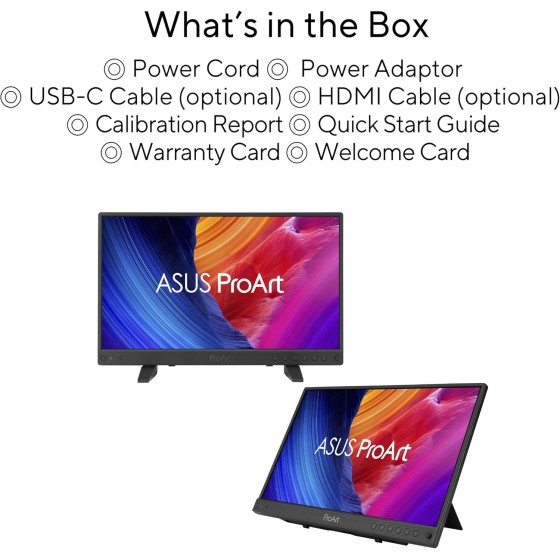ASUS ProArt Display PA16USV 15.6-inch 4K UHD HDR ProArt portable monitor ASUS ProArt Display PA16USV 15.6-inch 4K HDR portable professional monitor